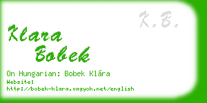 klara bobek business card