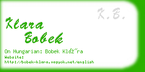 klara bobek business card